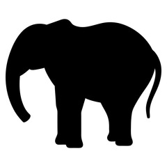 Fototapeta premium Elephant silhouette vector, a black animal vector art design, and a silhouette of an elephant animal isolated on a white background