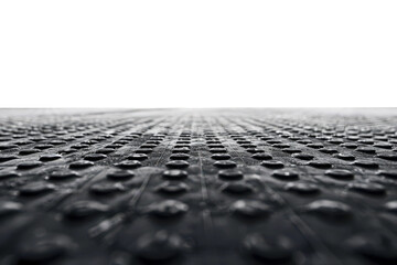 Perspective view of textured metallic grid floor pattern