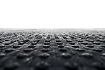 Perspective view of textured metallic grid floor pattern