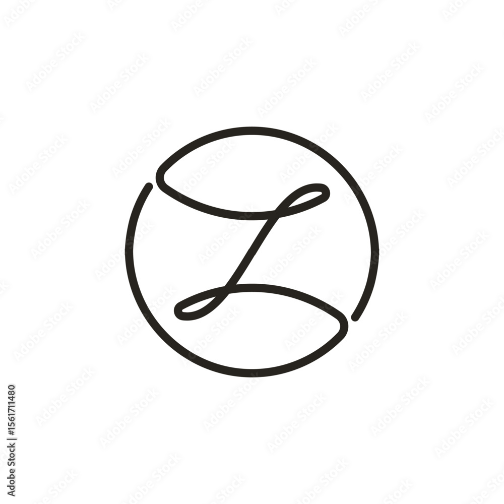 Poster A fluid, continuous line art logo depicting a stylized lowercase 