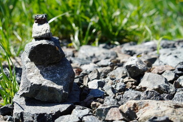 Stones and rocks in natural sunlight