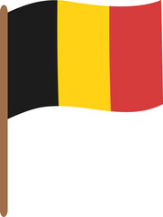 Flag of Belgium. Vector isolated illustration of Belgian flag in flat style. Waving flag. Single object. Suitable for stickers, emblem etc.