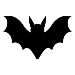 Obraz premium Flying bat silhouette vector, a black animal vector art design, and a silhouette of a bat isolated on a white background