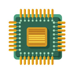 Computer chip icon, stylized