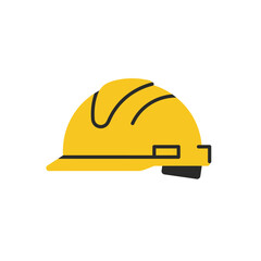 Construction helmet icon in flat style. Safety cap vector illustration