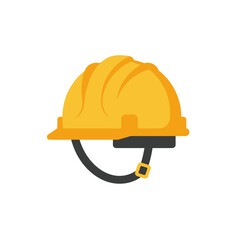 Construction helmet icon in flat style. Safety cap vector illustration