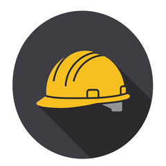 Construction helmet icon in flat style. Safety cap vector illustration