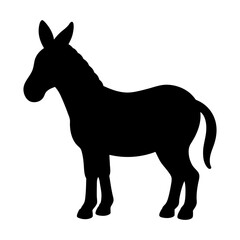Obraz premium Donkey silhouette vector, a black animal vector art design, and a silhouette of a donkey isolated on a white background