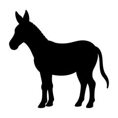 Obraz premium Donkey silhouette vector, a black animal vector art design, and a silhouette of a donkey isolated on a white background