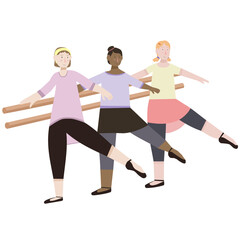 Group of Women Dance Ballet Class Vector Art