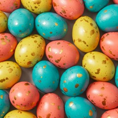 Pastel Easter Eggs with Gold Specks