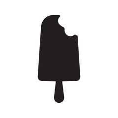 Ice cream popsicle icon vector silhouette illustration isolated on white background