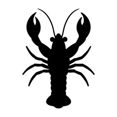 Crab silhouette vector, a black animal vector art design, and a silhouette of a crab isolated on a white background