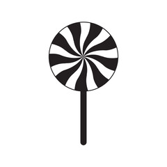 Lollipop icon vector silhouette illustration with colorful floral design on white background