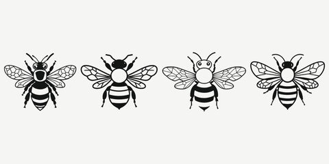 bee sketch illustration vector icon