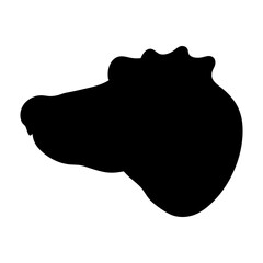 Alligator head silhouette vector, a black animal vector art design, and a silhouette of an animal head isolated on a white background