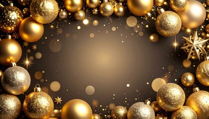 Festive golden christmas ornament decoration holiday celebration digital background elegant design close-up view sparkling atmosphere for seasonal joy