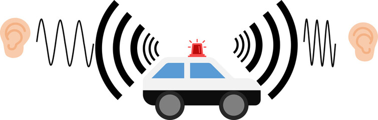 ドップラー効果のグラフィック素材イラスト © くろねこ