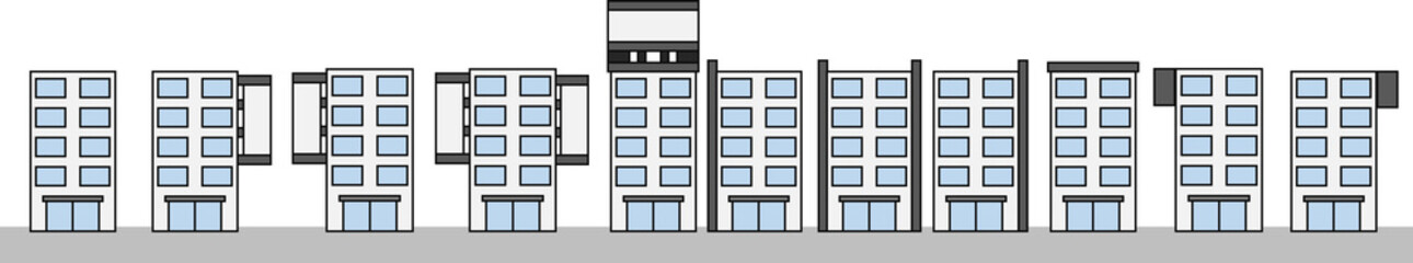 オフィス街のイラストアイコン	