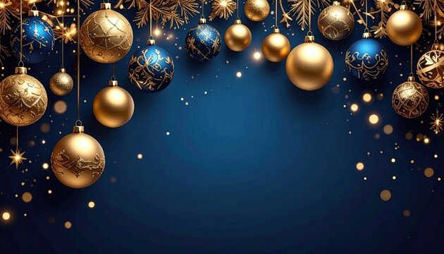 Festive holiday ornaments display elegant blue background decorative image sparkling atmosphere close-up view christmas concept