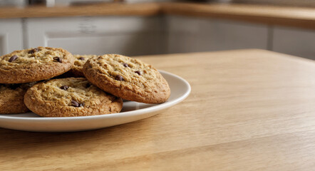 Naklejka premium Delicious Oatmeal Chocolate Chip Cookies