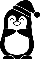 Penguin Winter Silhouette Clipart.
winter christmas penguin illustration isolated.
Cute Christmas penguin silhouette flat vector. 
Transparent background. svg.