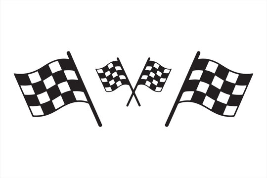 Racing checkered flag icons for competition and milestone achievements