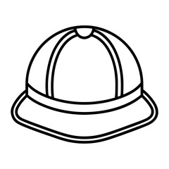 Fototapeta premium Construction helmet silhouette vector, a black hat vector art design, and a silhouette of a hard Hat isolated on a white background