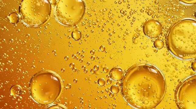 Flowing moving oil bubbles