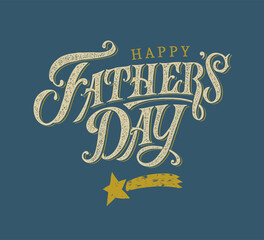 Happy Father`s Day handwritten lettering. Happy Father`s Day typography vector design for greeting cards and poster. Design template celebration. Vector illustration.