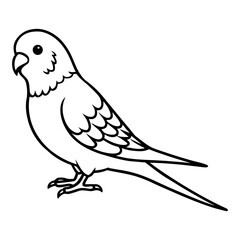 Obraz premium Parrot silhouette vector, black bird outline vector art design, and a silhouette of a parrot bird isolated on a white background