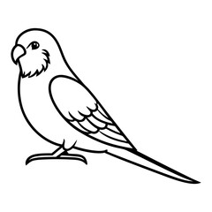 Fototapeta premium Parrot silhouette vector, black bird outline vector art design, and a silhouette of a parrot bird isolated on a white background