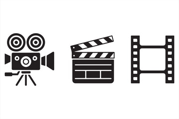 A vector illustration of an isolated movie clapper board with action written on it, ready for a film production