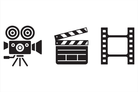 A vector illustration of an isolated movie clapper board with action written on it, ready for a film production