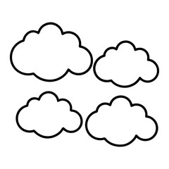 Obraz premium black cloud icon silhouette vector, black clouds vector art design, and a silhouette of a cloud isolated on a white background