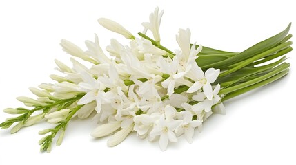 Obraz premium Elegant Bouquet of White Tuberose Flowers Isolated