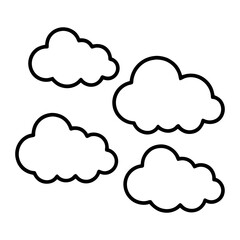 Obraz premium black cloud icon silhouette vector, black clouds vector art design, and a silhouette of a cloud isolated on a white background