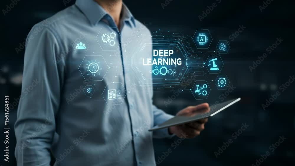 Poster deep learning: ai, machine learning, and neural networks explained | future tech