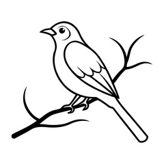 Bird on a branch vector art, a bird silhouette, a black bird on a branch icon silhouette isolated