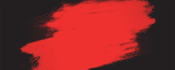 Abstract red Grunge Texture with Halftone and Pop Art Dots Banner