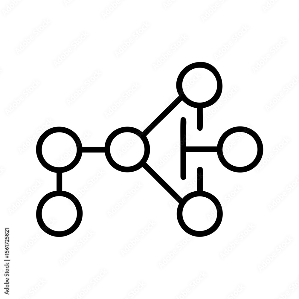 Poster a schematic diagram showing a network of interconnected nodes with a switch element in the center ar