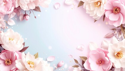 Floral decoration spring season digital artwork soft color palette close-up view nature inspiration