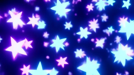 Crystalline Neon Stars Shatter and Reform in Slow Motion - Powered by Adobe