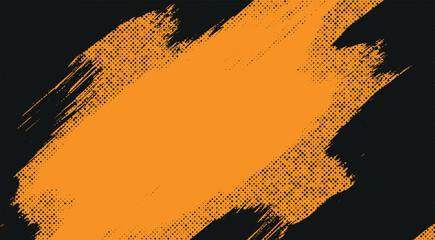 Abstract Orange Grunge Texture with Halftone and Pop Art Dots Banner