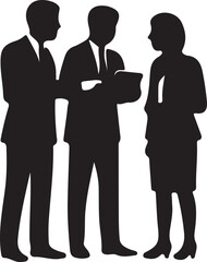 Business Discussion Silhouette – Professional Team Collaboration and Corporate Meeting Illustration