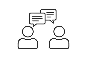 Teamwork and Communication Icon Representing People Conversing and Discussing Business Ideas, Strategies, and Opportunities for Success