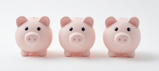 Fototapeta premium The collection of cute piggy banks for saving money and budgeting.