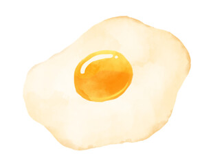 目玉焼きの水彩画