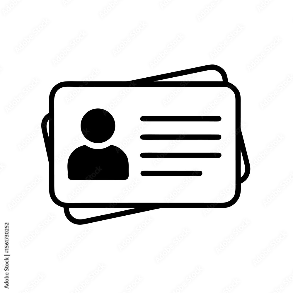 Poster identification card icon presenting employee information data including name designation and other i