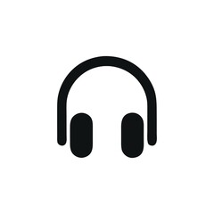 Sleek Black Headphones Icon for Audio and Communication Needs A Simple and Modern Design for Music Lovers